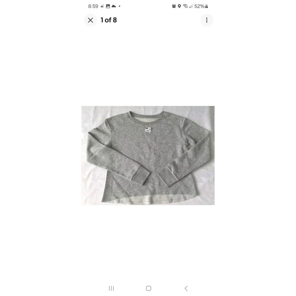 Justice Active Girls Size 10 Gray Long Sleeve Sweatshirt‎ Cropped Fleece Lined
